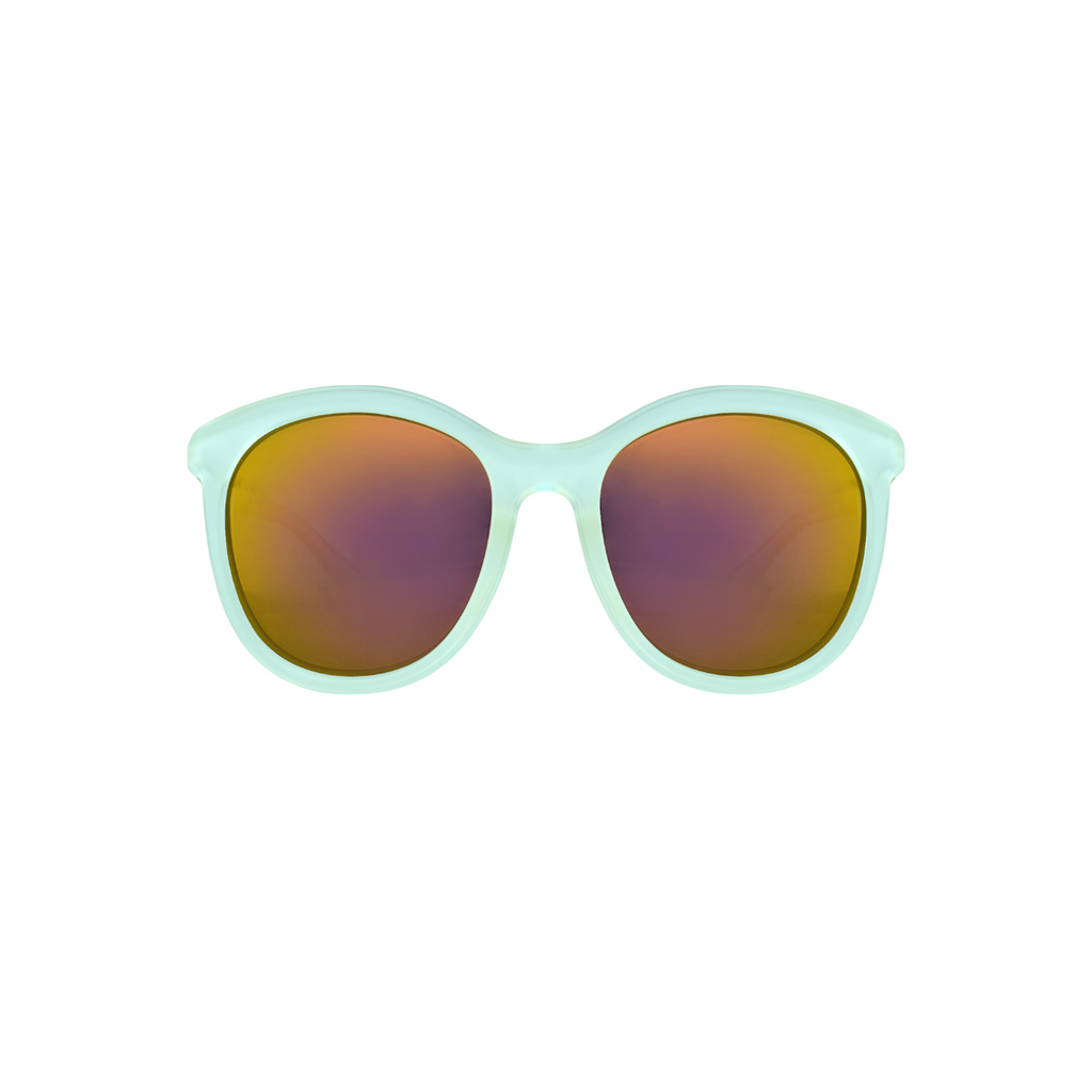 Oval Oversized Sunglasses for Women – Light Green Frame with Reflective Lenses